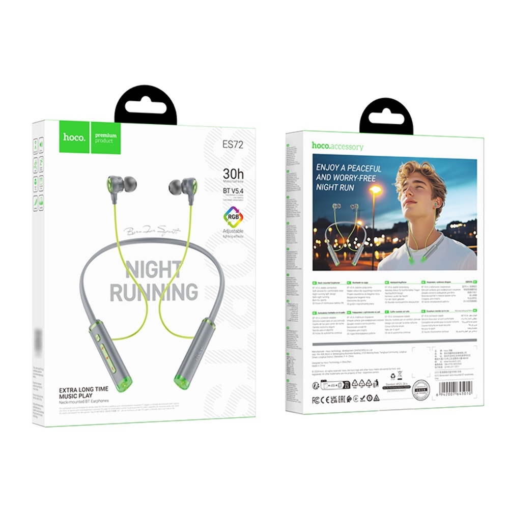 Наушники беспроводные Hoco ES72, вакуумные gray