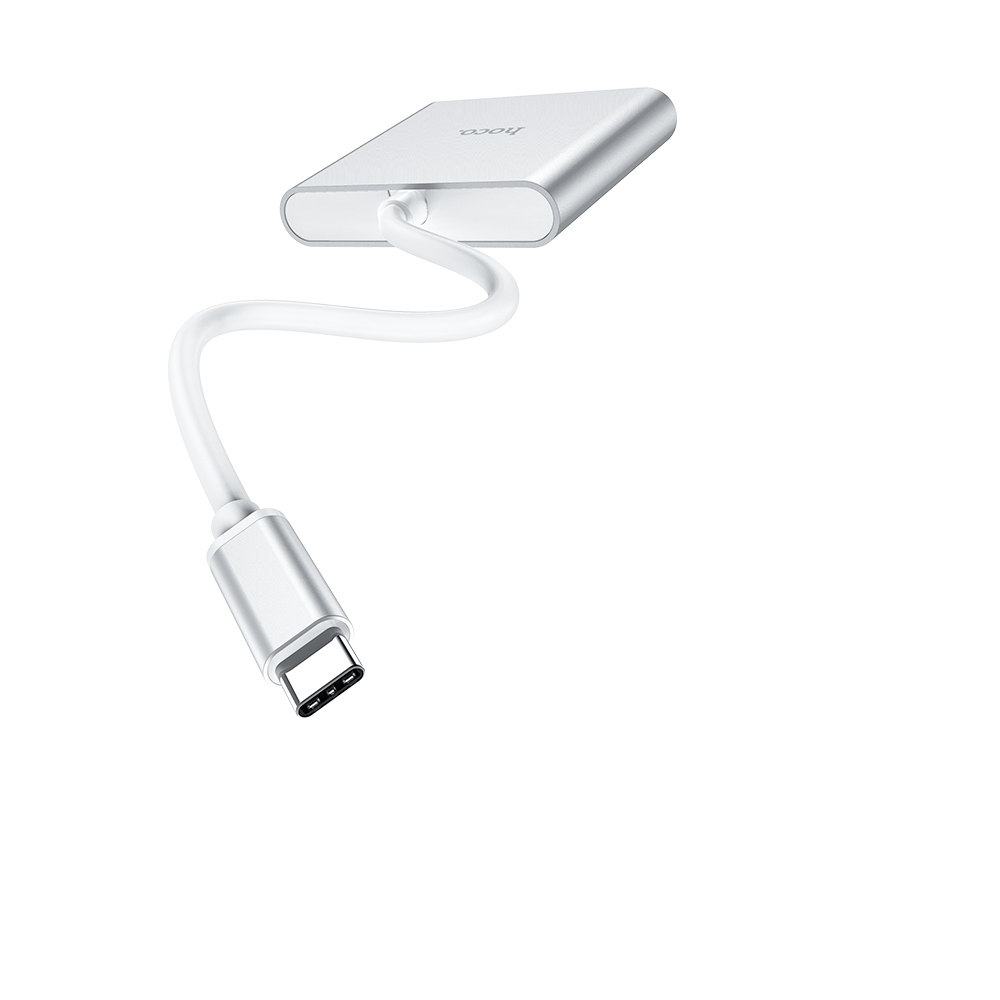 Мультиадаптер хаб Hoco HB14 Type-C to USB3.0+HDMI+PD серебристый