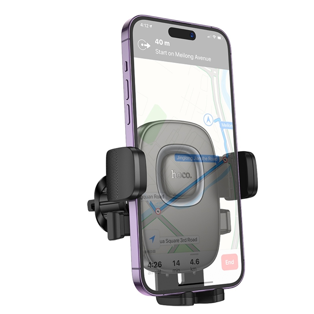 Автодержатель Hoco H75 black metal gray