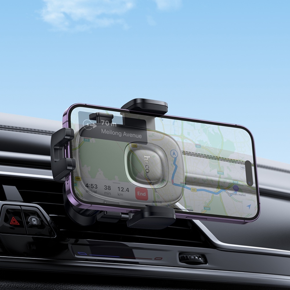 Автодержатель Hoco H75 black metal gray