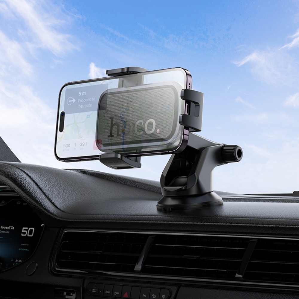Автодержатель Hoco H79 black metal grey