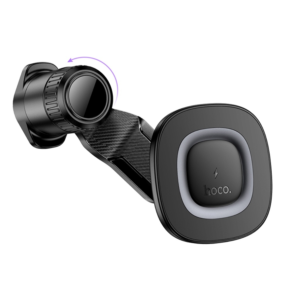 Автодержатель Hoco HW30 магнитный с беспроводной зарядкой 15W black metal gray