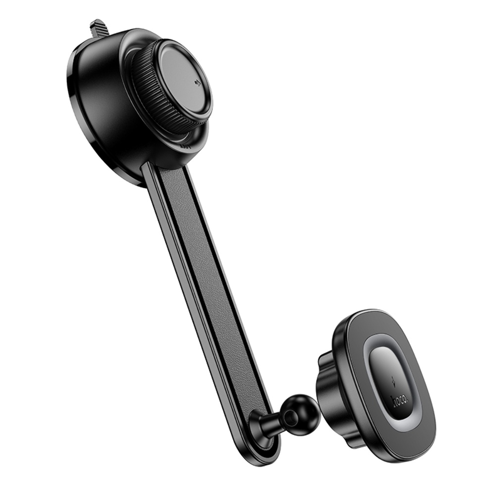 Автодержатель Hoco HW31 магнитный с беспроводной зарядкой 15W black metal gray