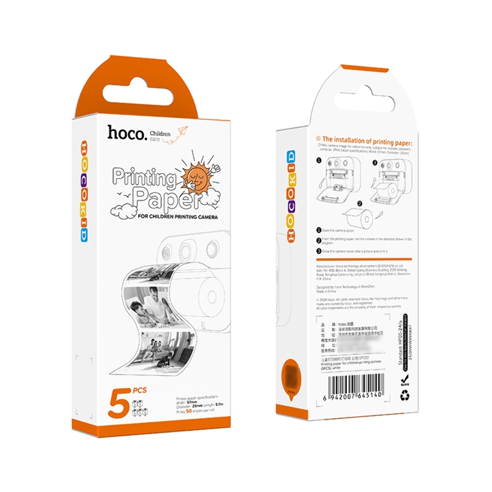 Термобумага Hoco Набор для детского фотоаппарата (5шт.) white