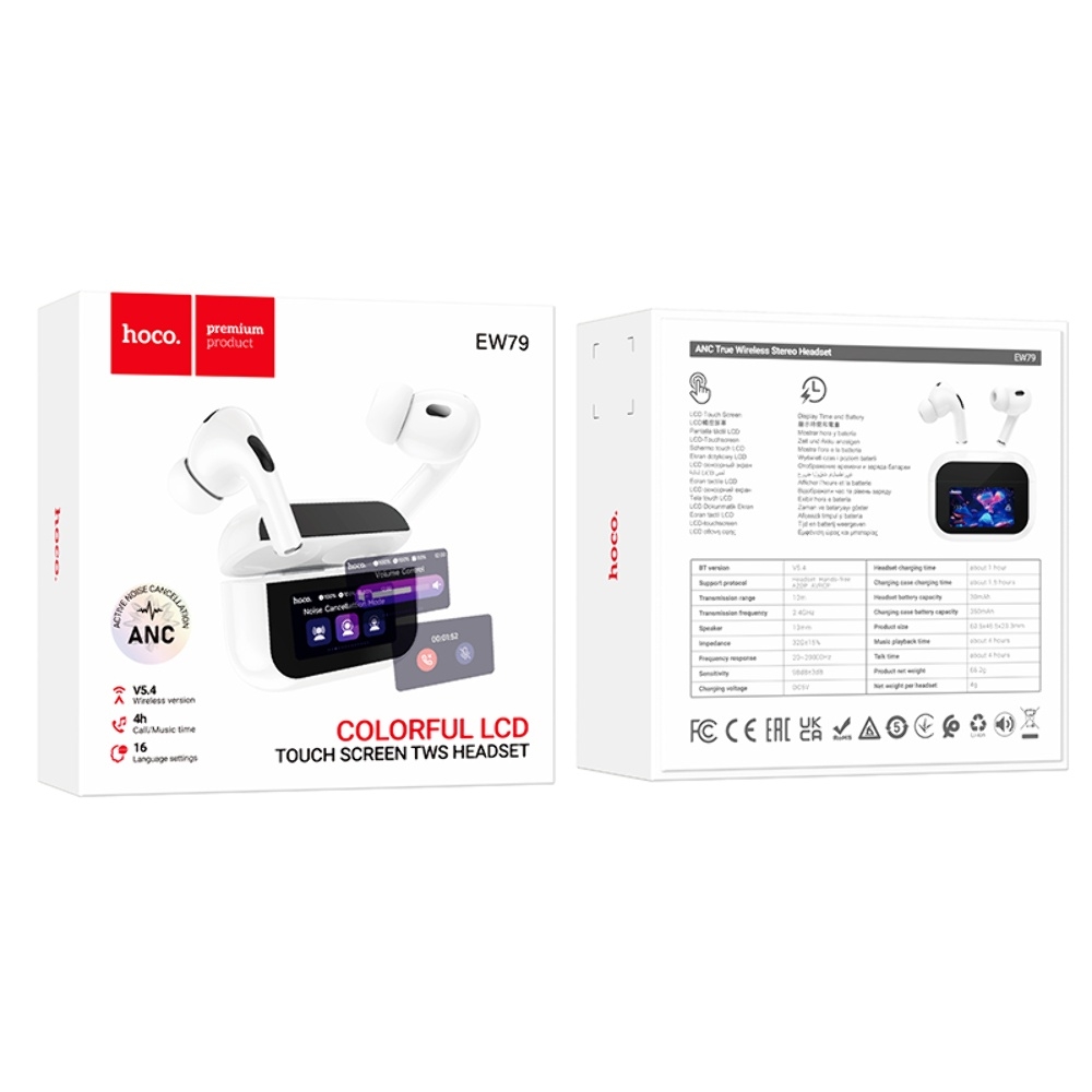 Беспроводные TWS наушники Hoco EW79 вакуумные white