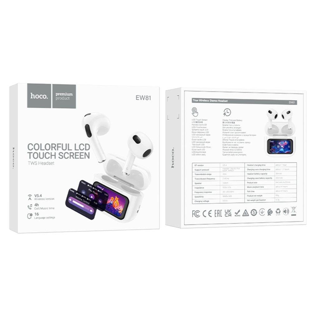 Беспроводные TWS наушники Hoco EW81 вкладыши white