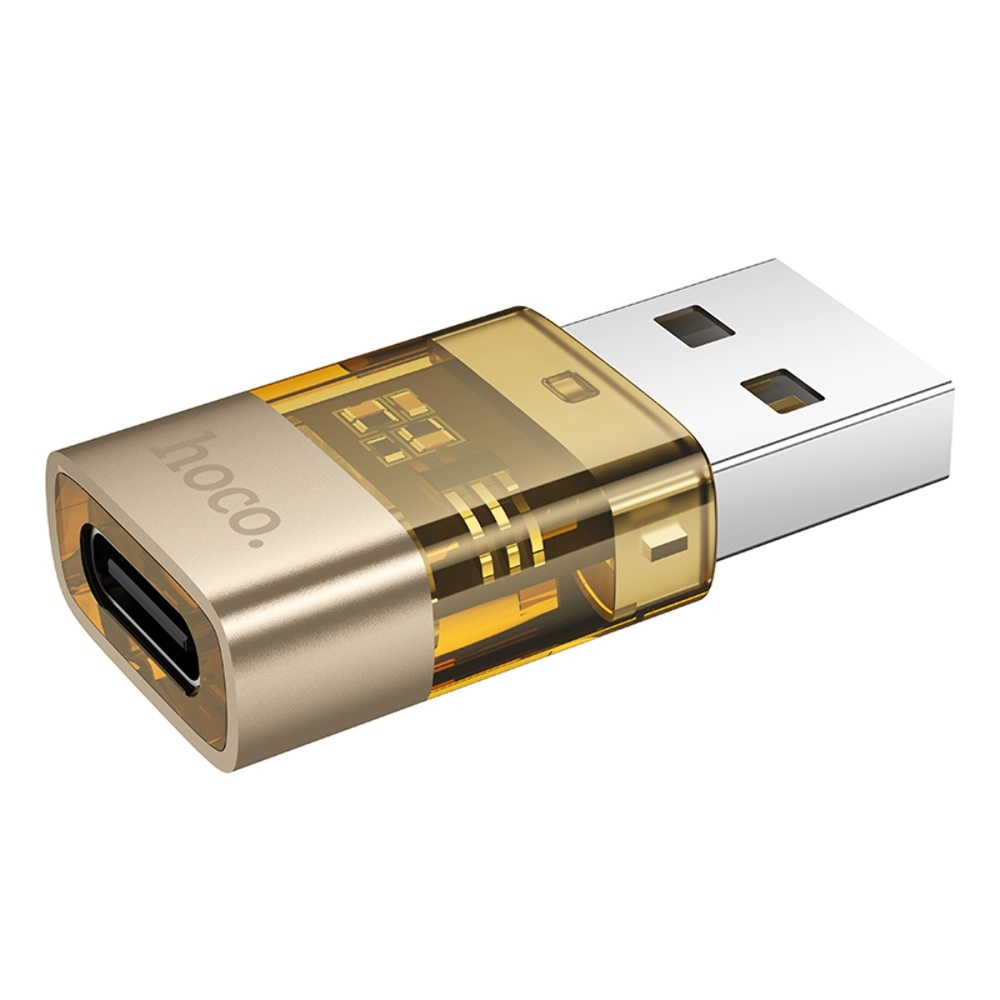 Адаптер переходник Hoco UA36C USB to Type-C gold