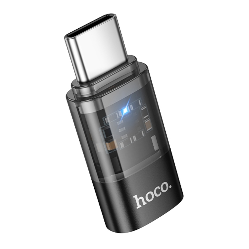 Адаптер переходник Hoco UA36D Type-C to Lightning black