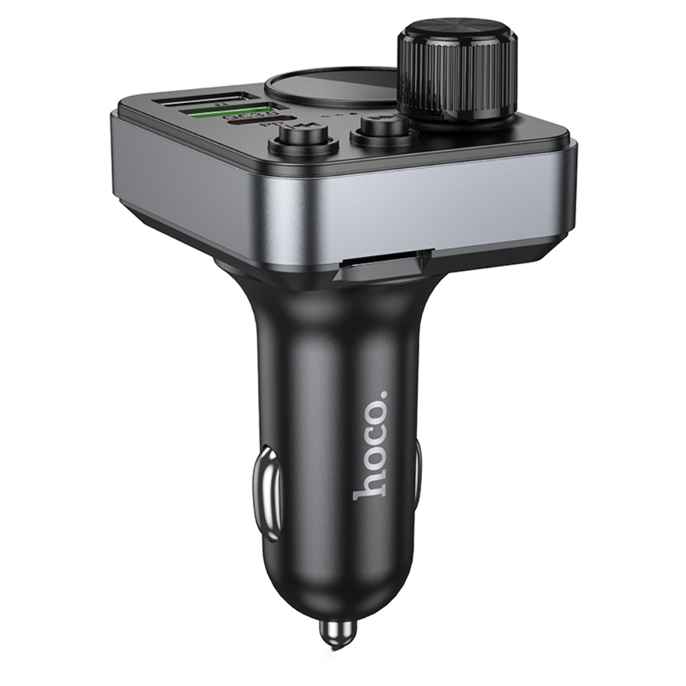 Автомобильное зарядное устройство Hoco E86 2 USB/ Type-C 48W PD QC 30W c дисплеем и FM-модулятором black