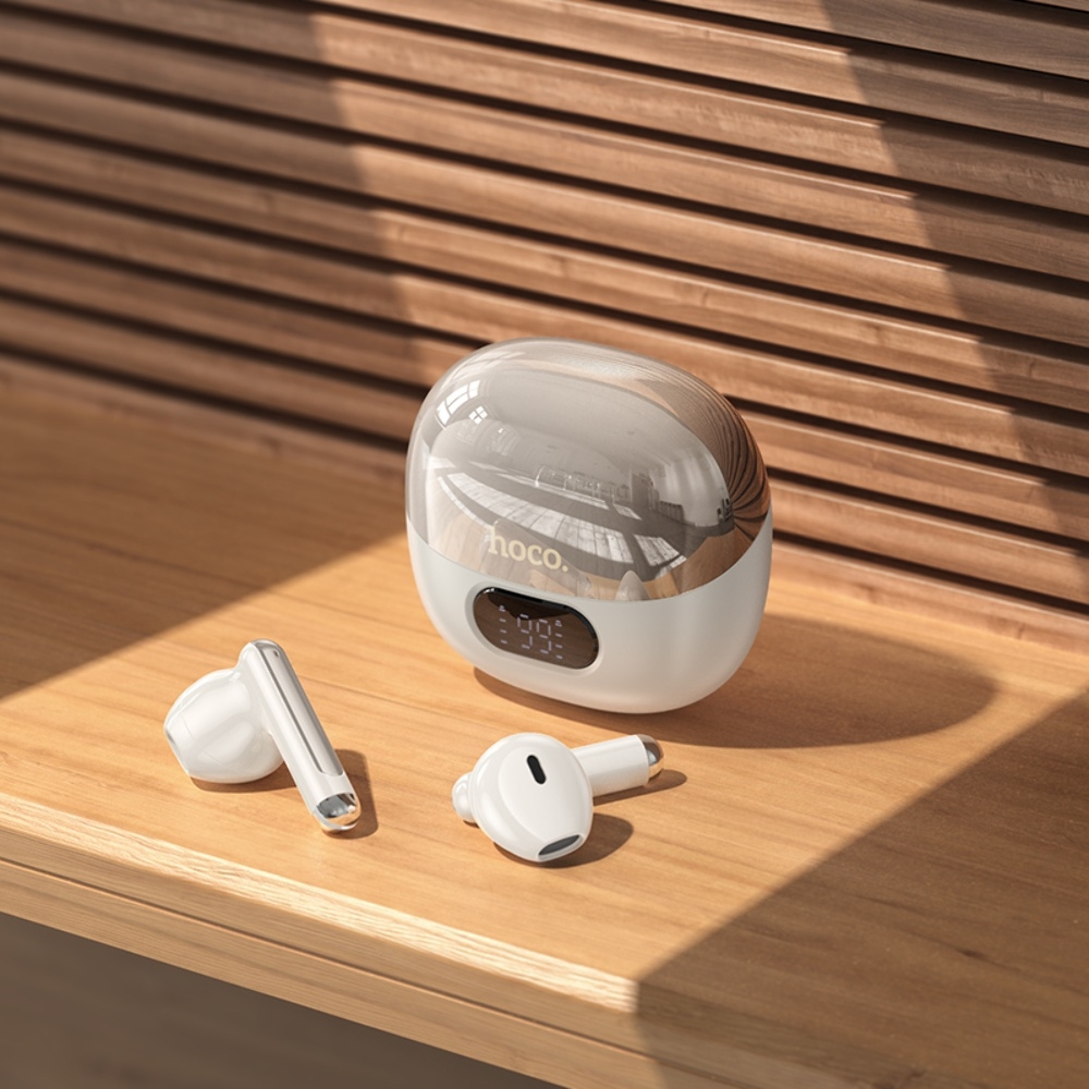 Беспроводные TWS наушники Hoco EQ18 вкладыши milky white