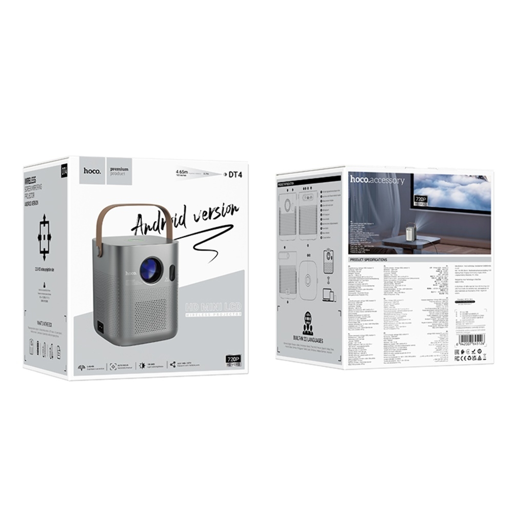 Проектор Hoco DT4 версия Android 720P metal grey