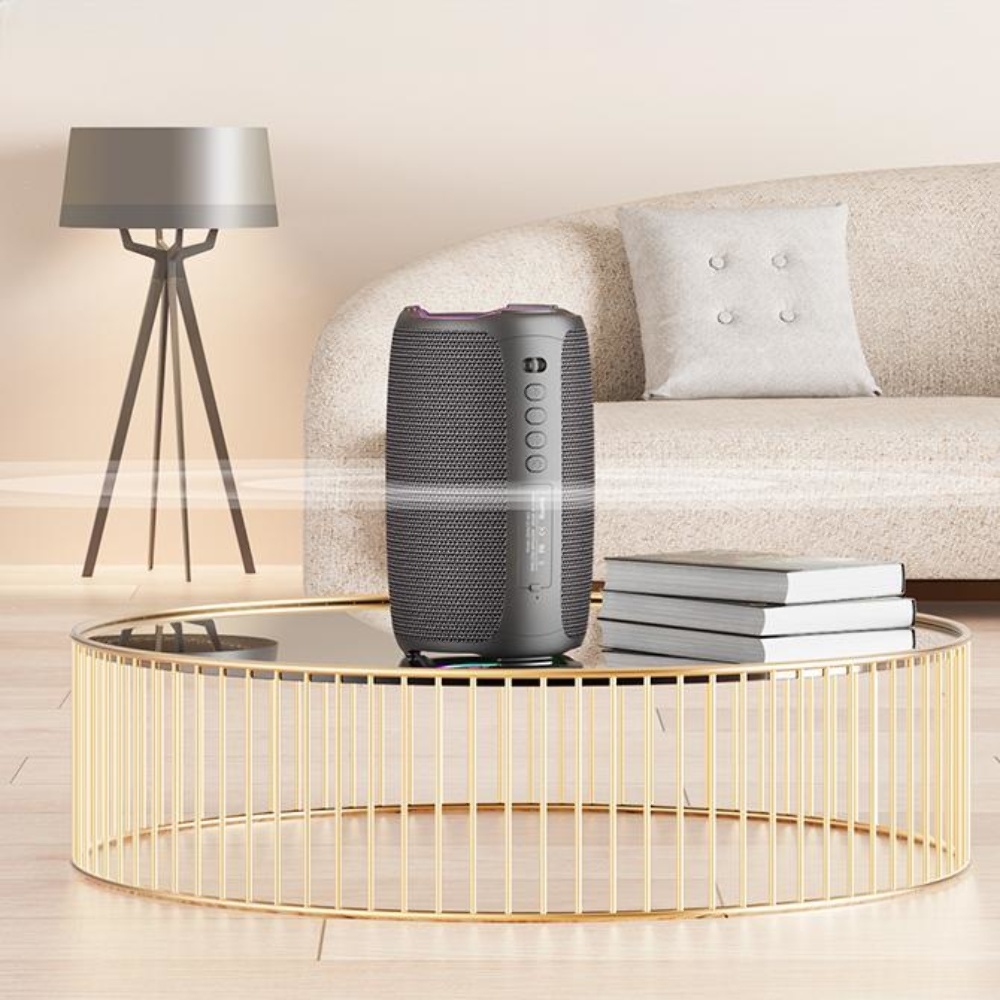 Портативная Bluetooth колонка ZEALOT S61M с LED подсветкой + микрофон Black