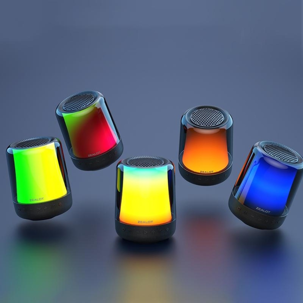 Портативная Bluetooth колонка ZEALOT S66 с LED подсветкой Black