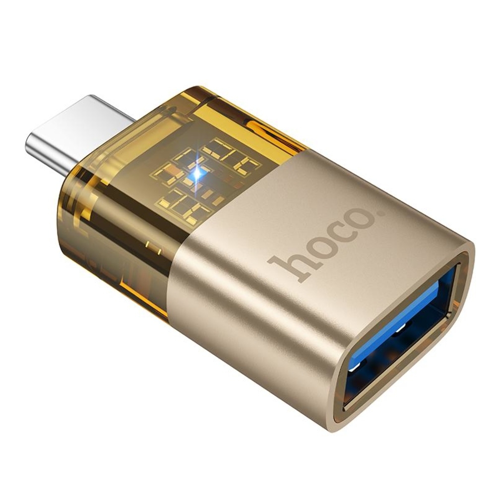 Адаптер переходник Hoco UA36B Type-C to USB gold