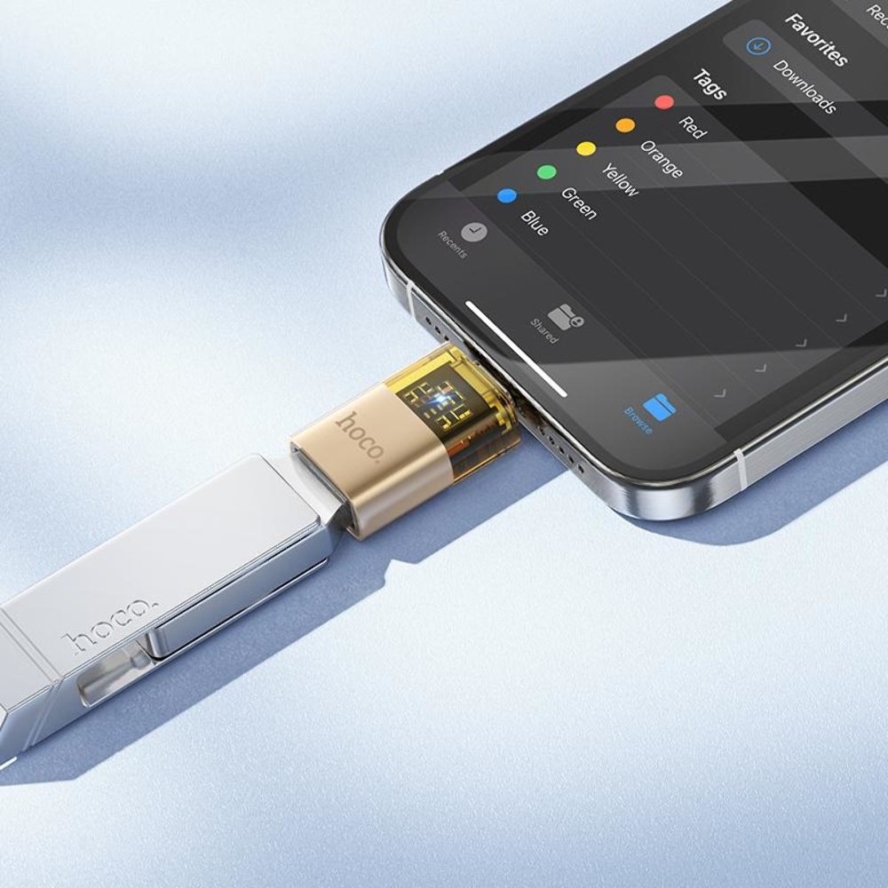 Адаптер переходник Hoco UA36B Type-C to USB gold