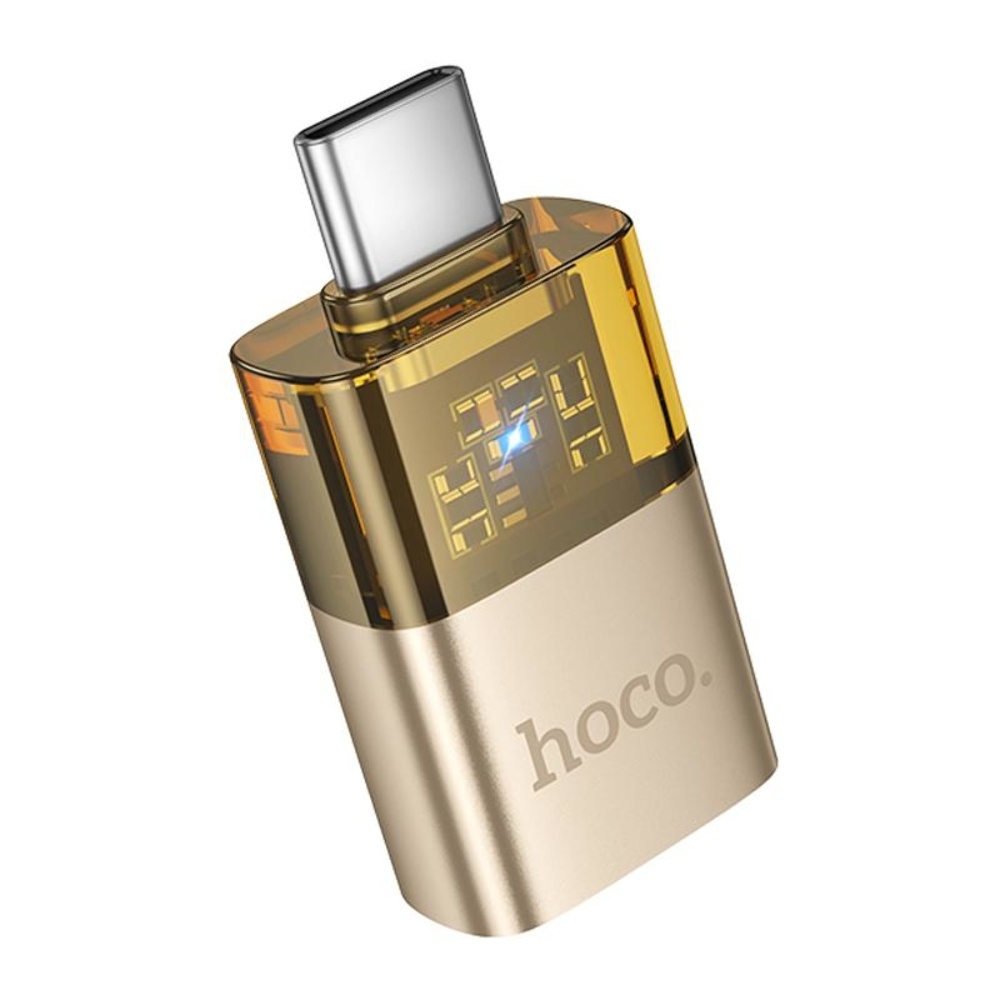 Адаптер переходник Hoco UA36B Type-C to USB gold