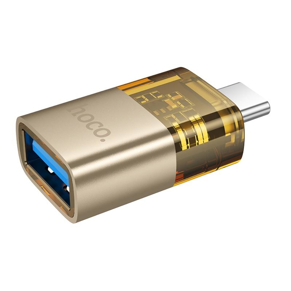 Адаптер переходник Hoco UA36B Type-C to USB gold