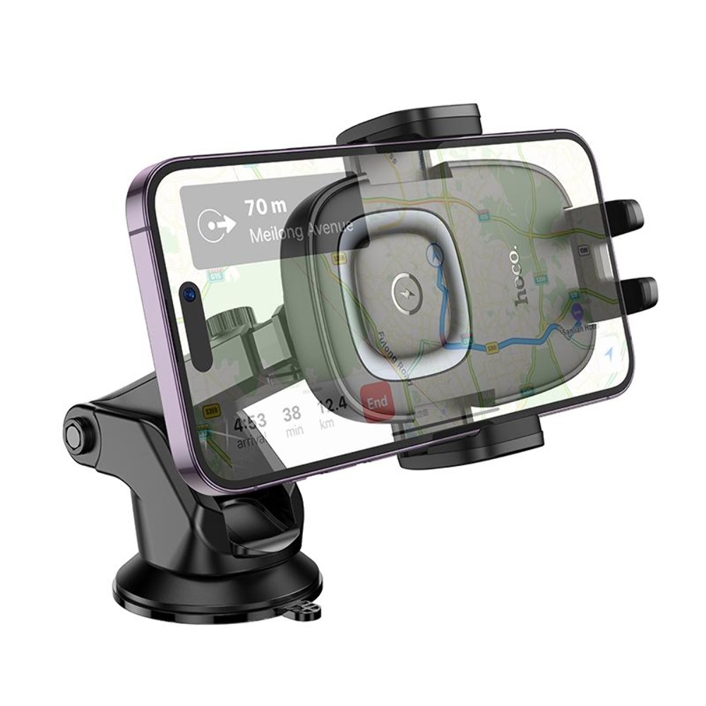Автодержатель Hoco HW32 с беспроводной зарядкой black metal gray