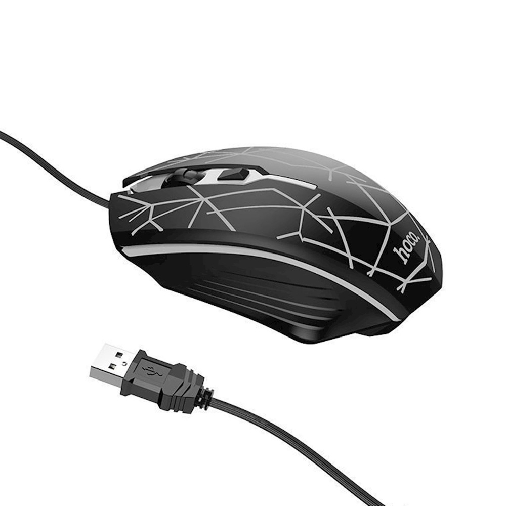 Комплект клавиатура и мышь Hoco DI16 (ENG/ РУС) с RGB подсветкой black