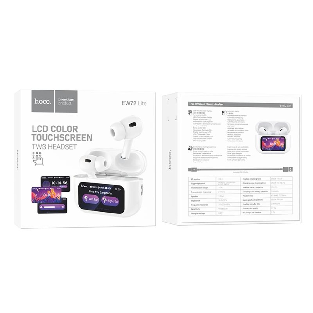 Беспроводные TWS наушники Hoco EW72 Lite вакуумные white