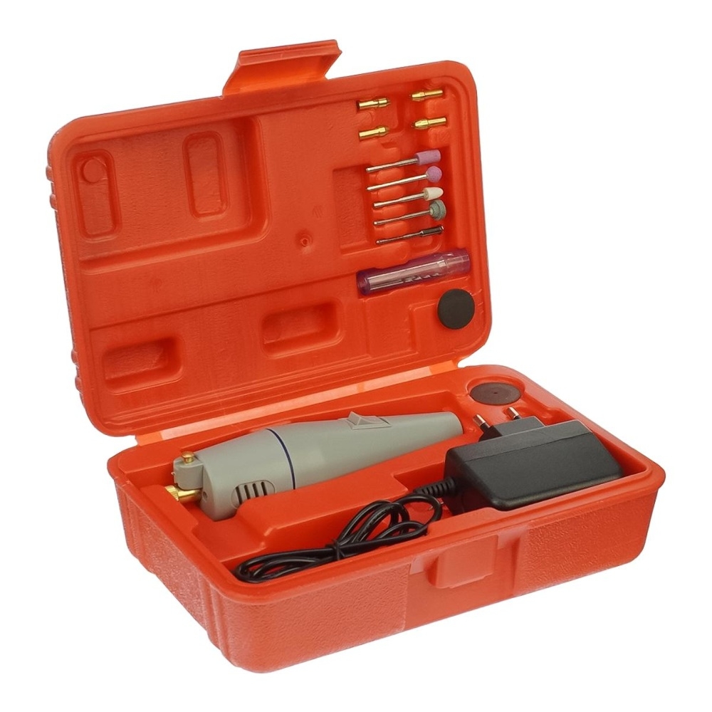 Бормашина в кейсе Aida A-061 (набор насадок для гравировки, шлифовки, полировки, 12V 1A 20W)