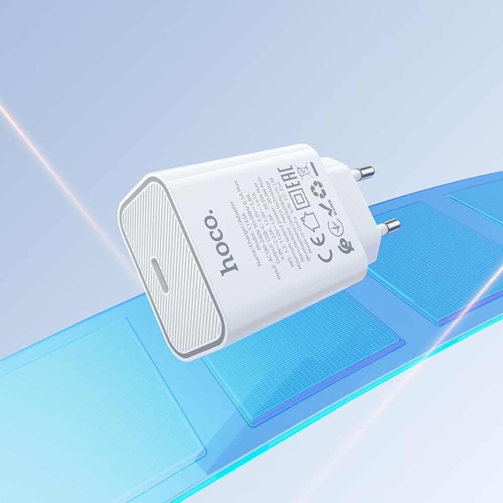 Сетевое зарядное устройство Hoco C143A Type-C PD white