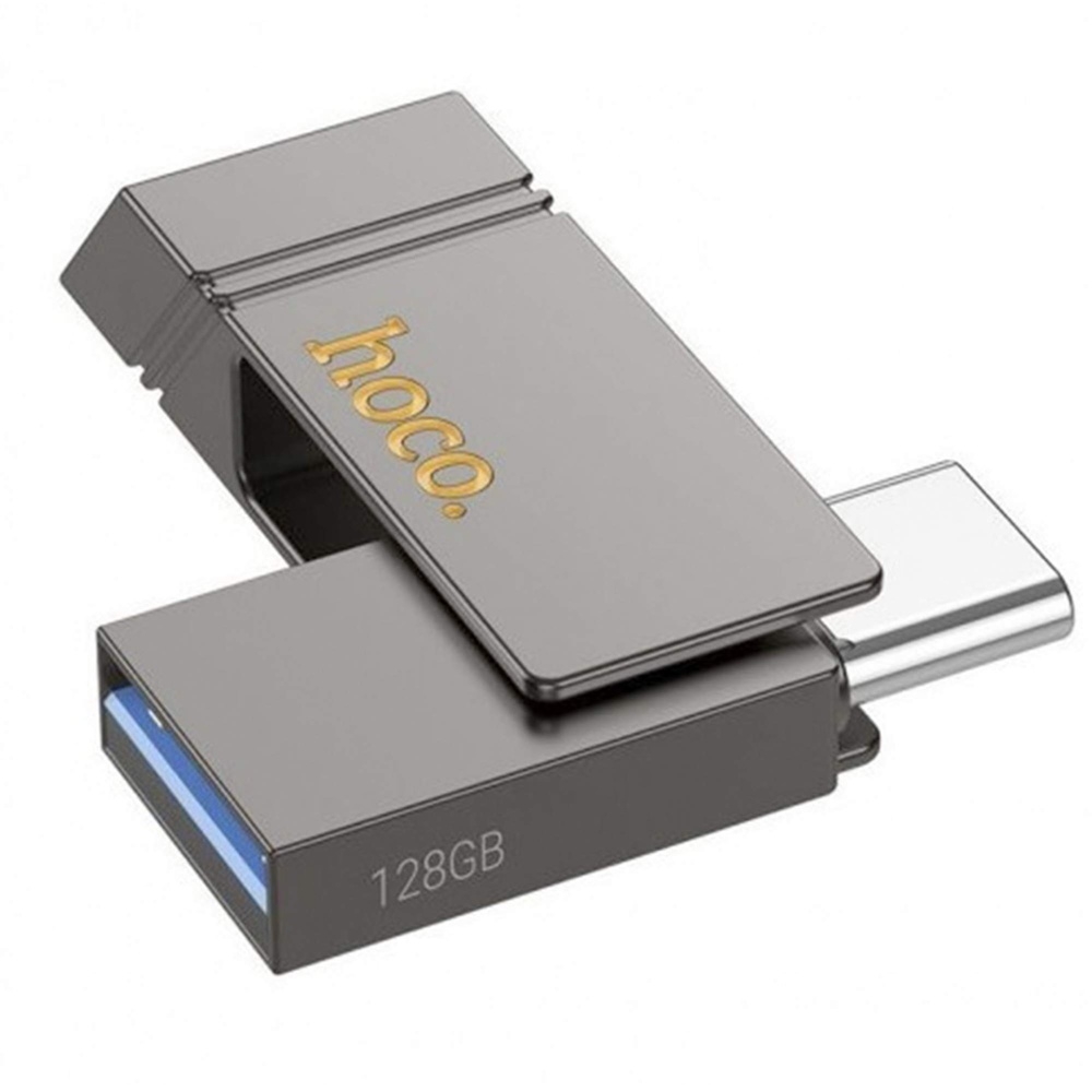 USB накопитель Hoco UD14 128GB Wise Type-C/ USB3.2 + mini flash drive metal gray