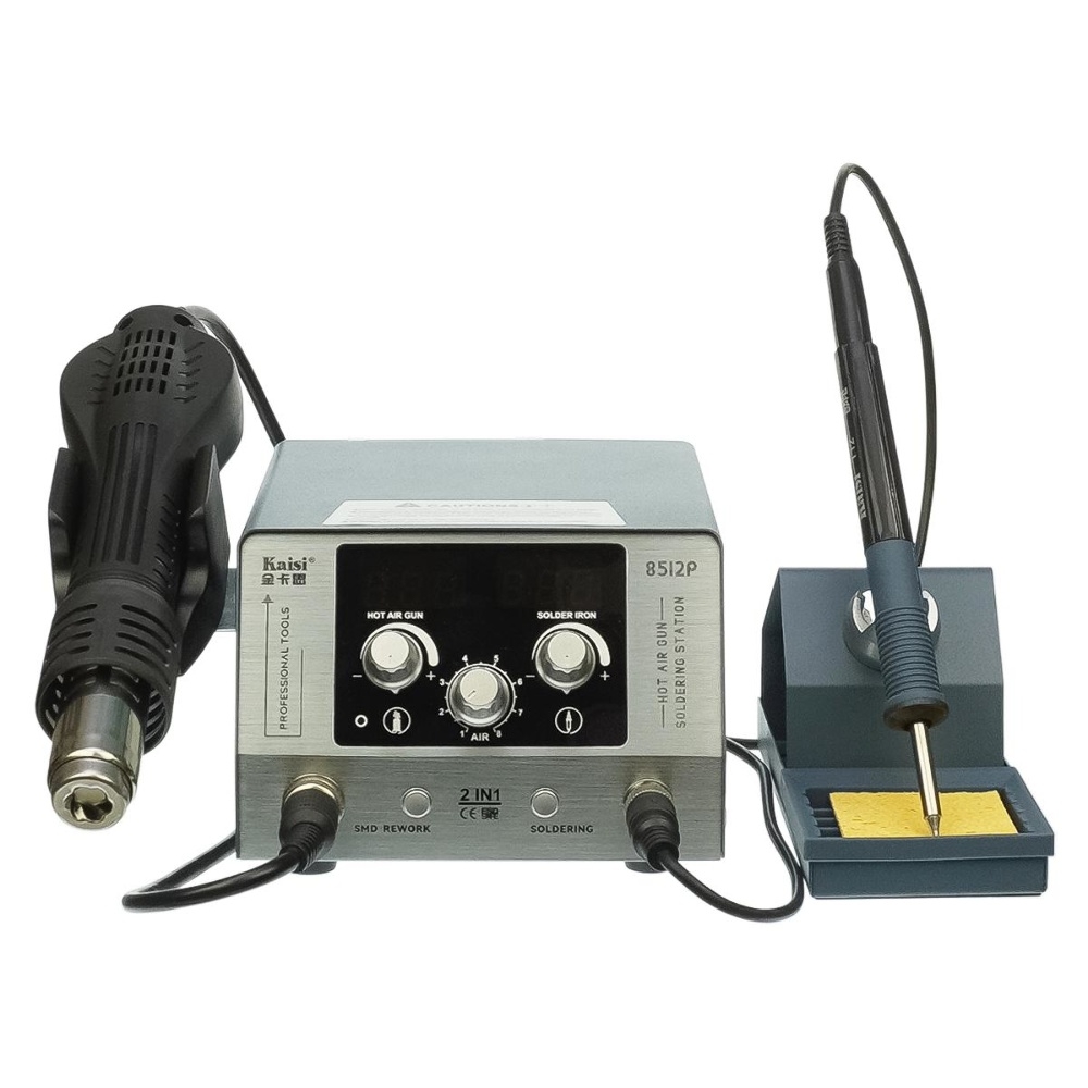 Паяльная станция прецизионная Kaisi 8512P, фен, паяльник T12, цифровая индикация