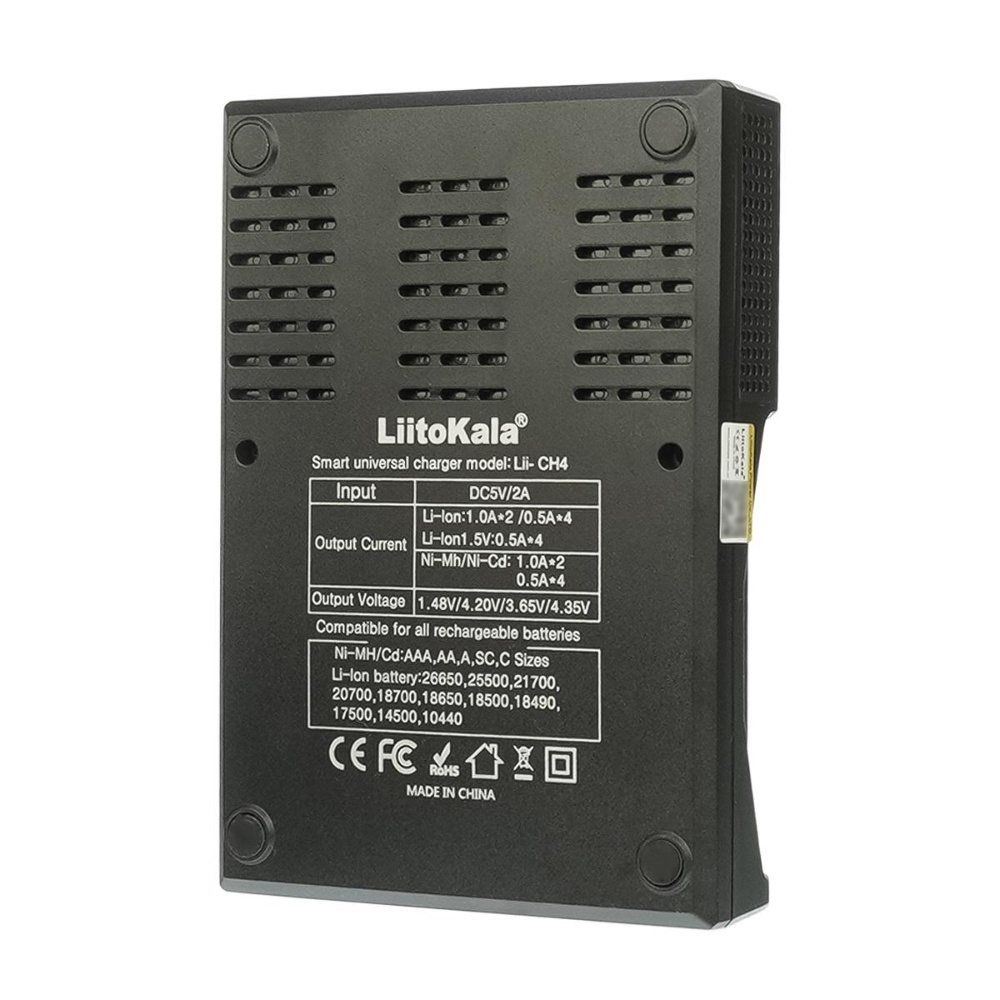 Универсальное зарядное устройство LiitoKala Lii-CH4 для аккумуляторов 18650/ АА/ ААА и других, 4 слота