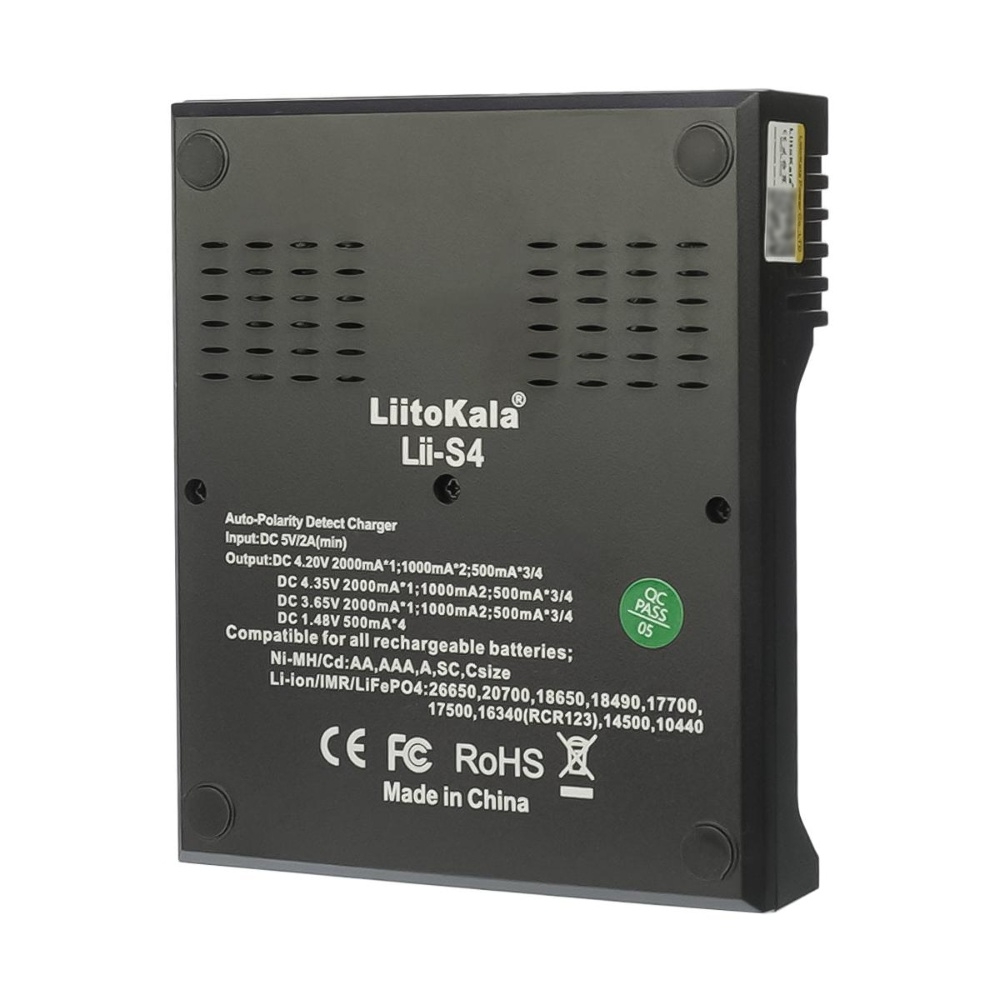 Универсальное зарядное устройство LiitoKala Lii-S4 для аккумуляторов 18650/ АА/ ААА и других, 4 слота
