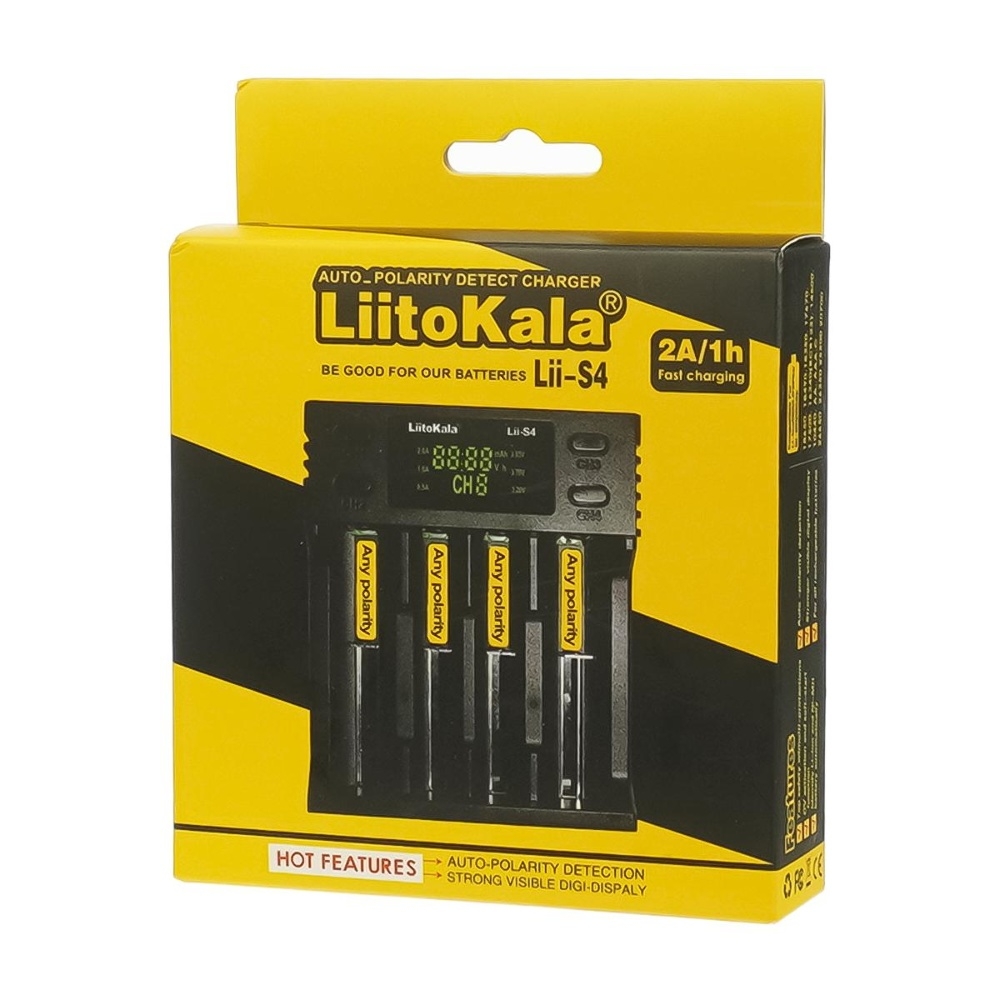 Универсальное зарядное устройство LiitoKala Lii-S4 для аккумуляторов 18650/ АА/ ААА и других, 4 слота