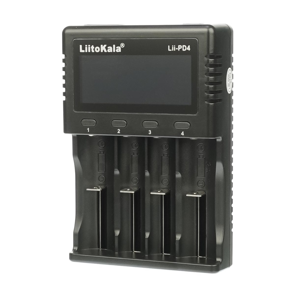 Универсальное зарядное устройство с тестером LiitoKala Lii-PD4 для аккумуляторов 18650/ АА/ ААА и других, 4 слота