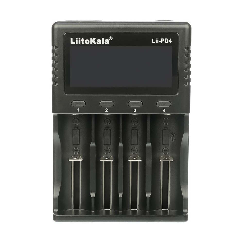 Универсальное зарядное устройство с тестером LiitoKala Lii-PD4 для аккумуляторов 18650/ АА/ ААА и других, 4 слота