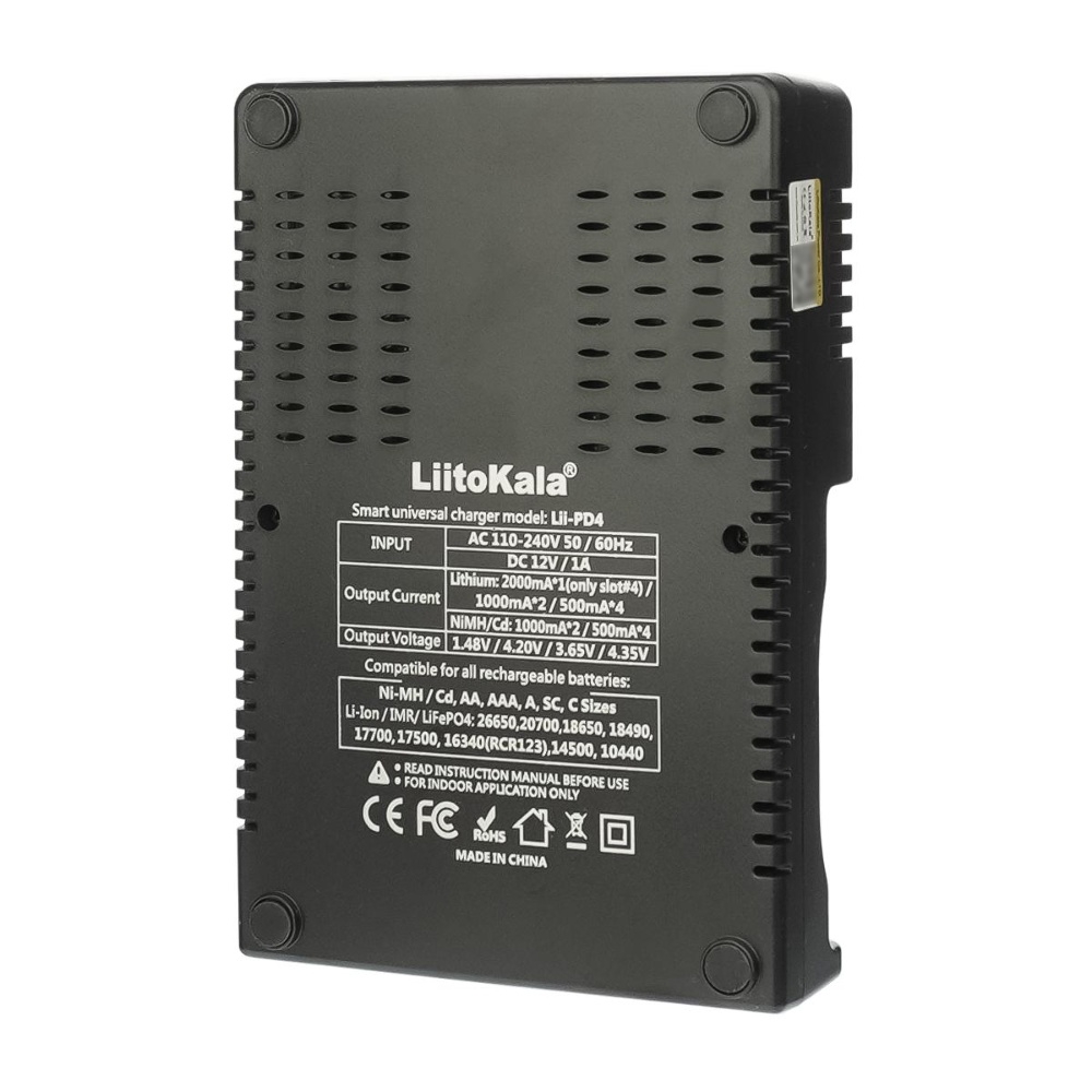 Универсальное зарядное устройство с тестером LiitoKala Lii-PD4 для аккумуляторов 18650/ АА/ ААА и других, 4 слота