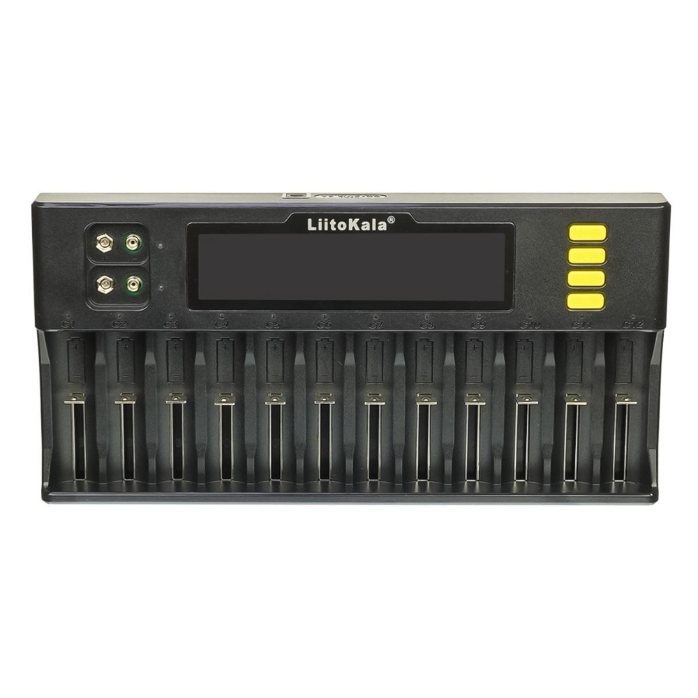 Универсальное зарядное устройство с тестером LiitoKala Lii-S12 для аккумуляторов 18650/ АА/ ААА и других, 12 слотов