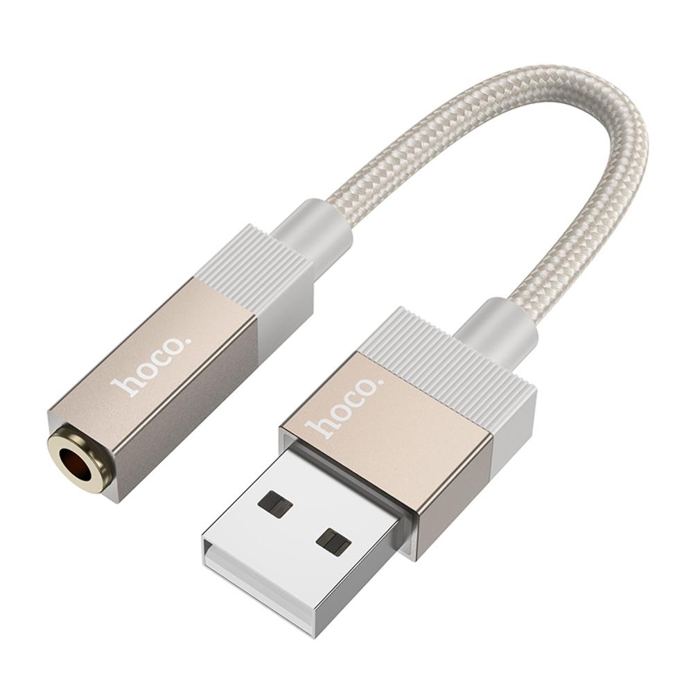 Адаптер переходник Hoco UPA32D USB to Jack 3.5 gold