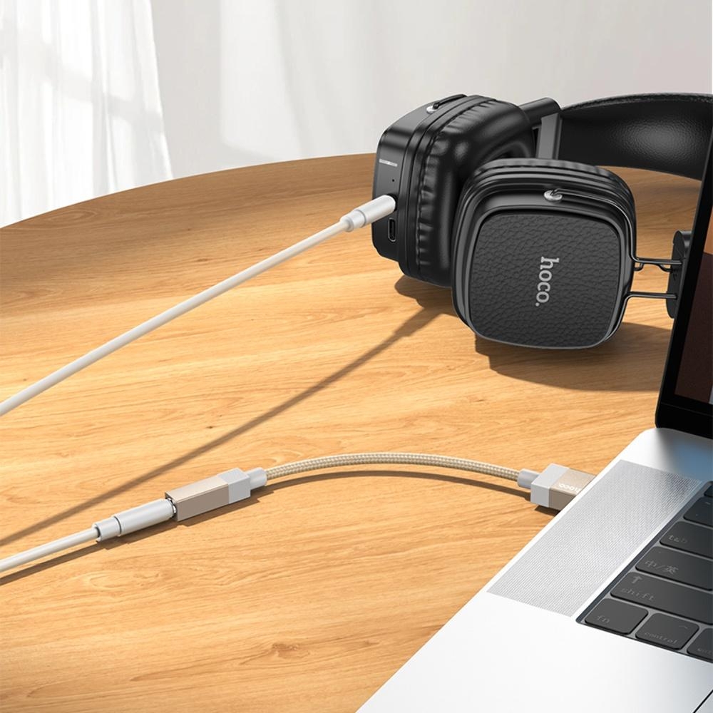 Адаптер переходник Hoco UPA32D USB to Jack 3.5 gold
