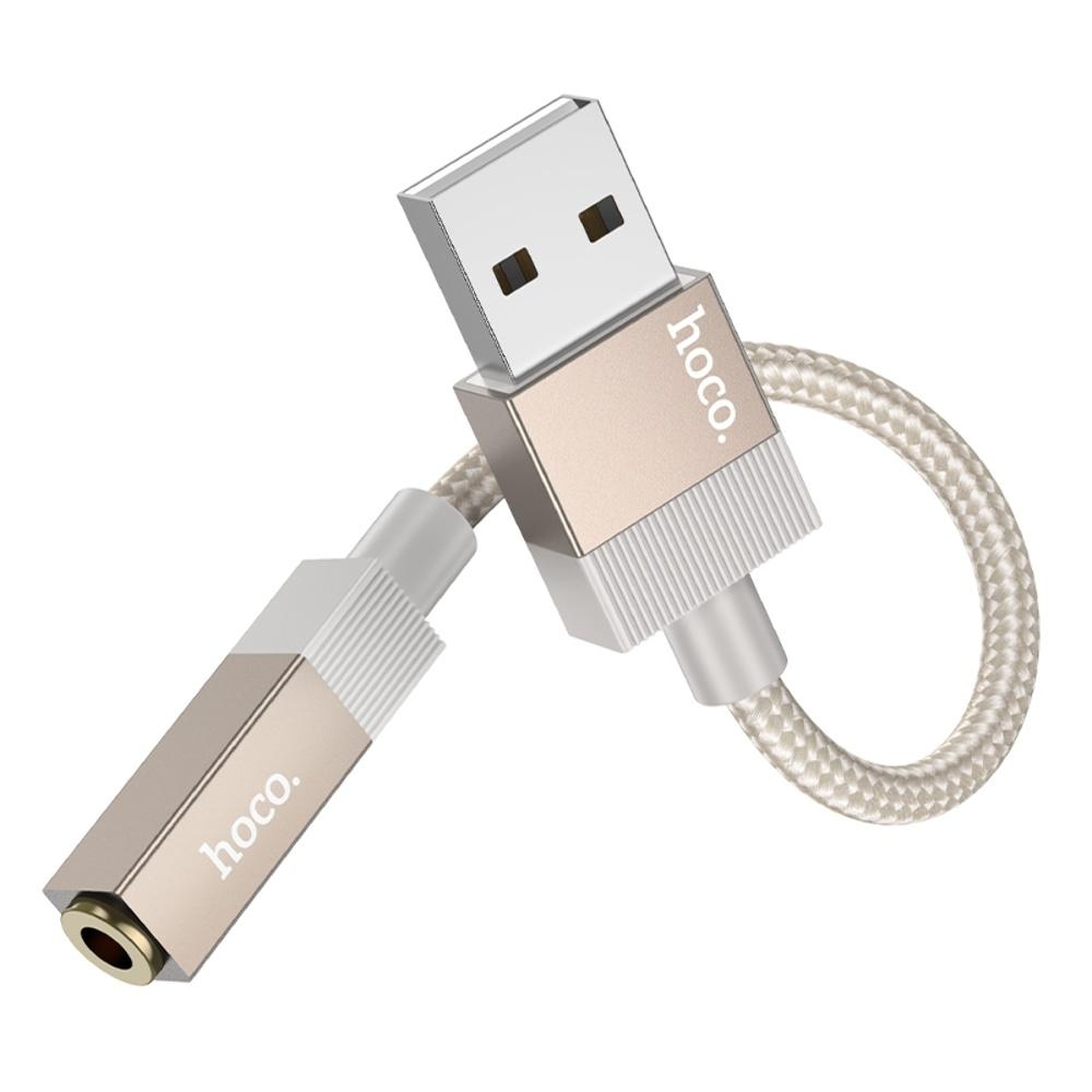 Адаптер переходник Hoco UPA32D USB to Jack 3.5 gold