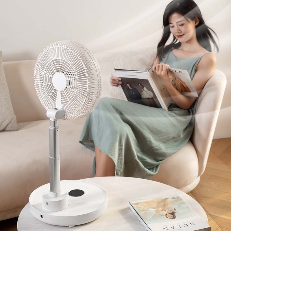 Настольный/ напольный беспроводной вентилятор GXQC D1201 white