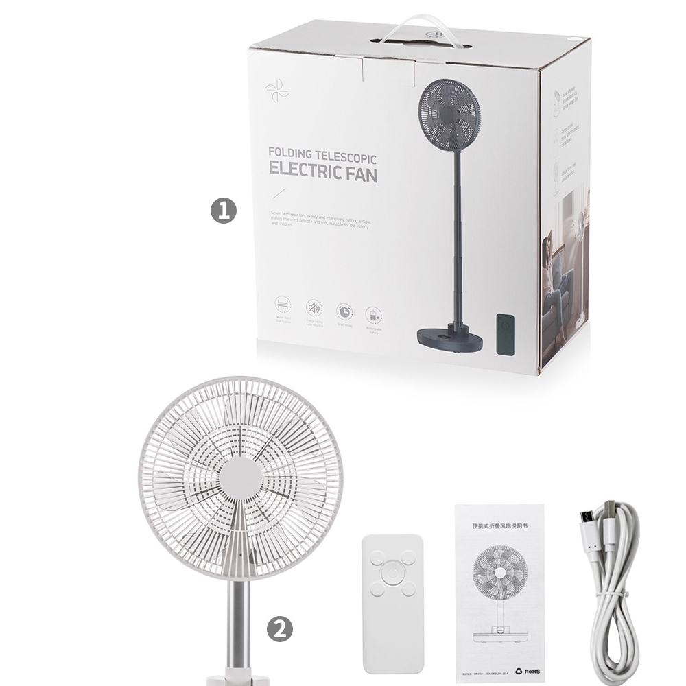 Настольный/ напольный беспроводной вентилятор GXQC D1201 white