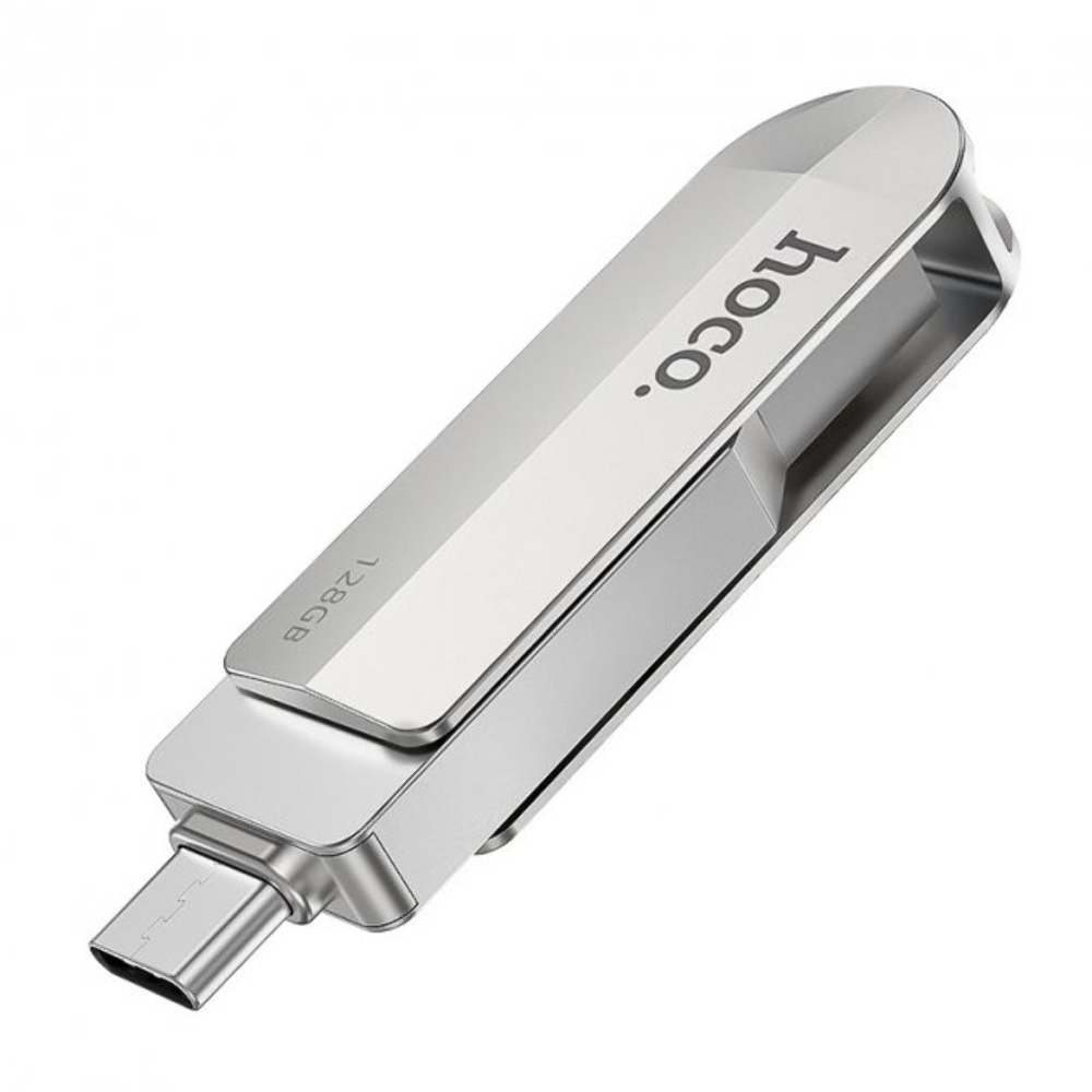 USB флеш накопитель Hoco UD10 128GB 2 в 1 USB 3.0/ Type-C металлический silver
