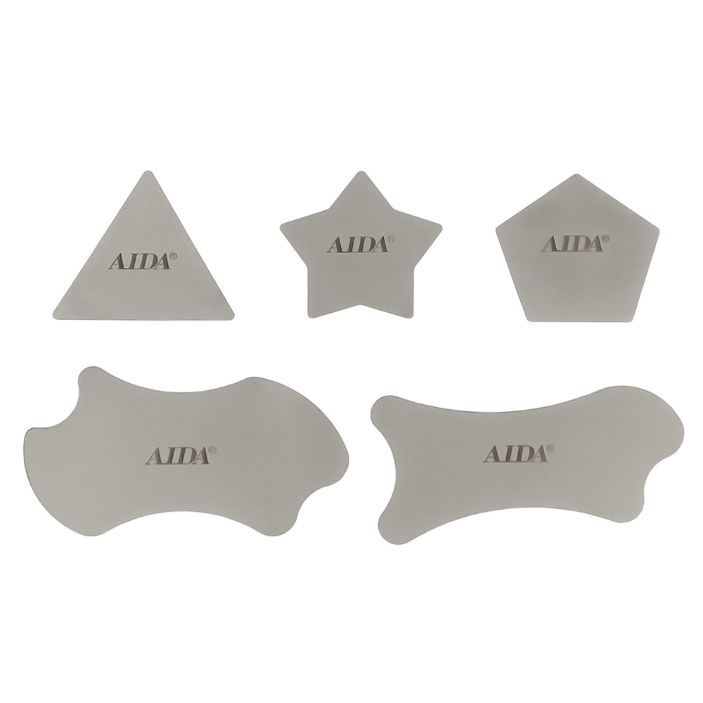 Набор металлических карт Aida C10 - 5 in 1 для разборки (пятиугольник, звезда пятиугольная, треугольник, 2 фигурные карты)