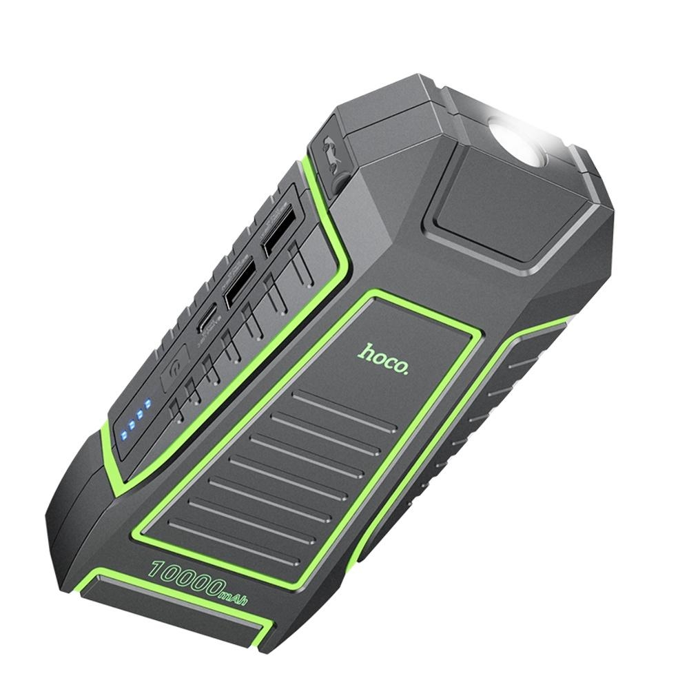 Автомобильное пуско-зарядное устройство Бустер Hoco QS1 10000mAh с фонарем black