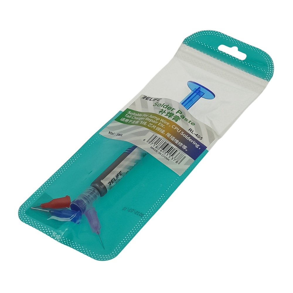 Паста BGA легкоплавкая Relife RL-405, в шприце 3 мл, 138 гр. С