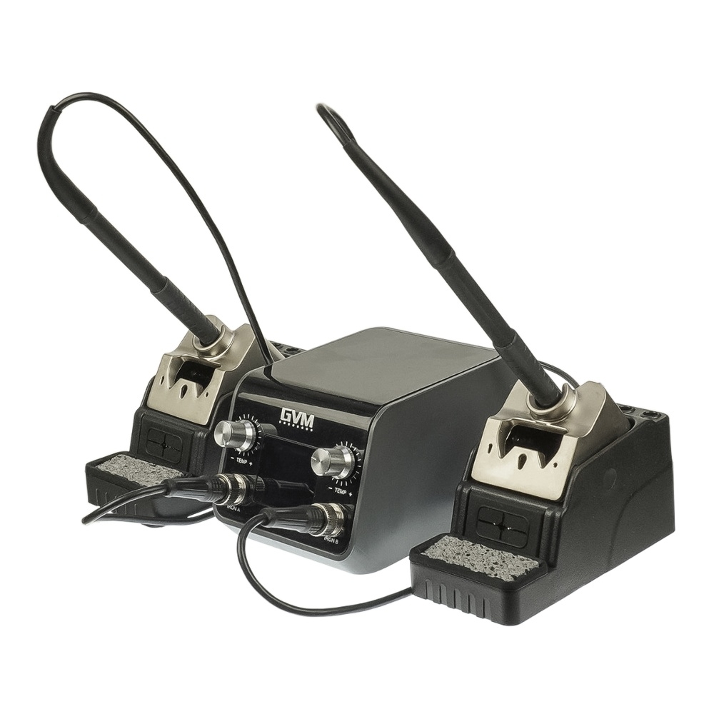 Паяльная станция прецизионная GVM T210D (2 паяльника стандарта JBC 210, 120W, 150C - 480C)