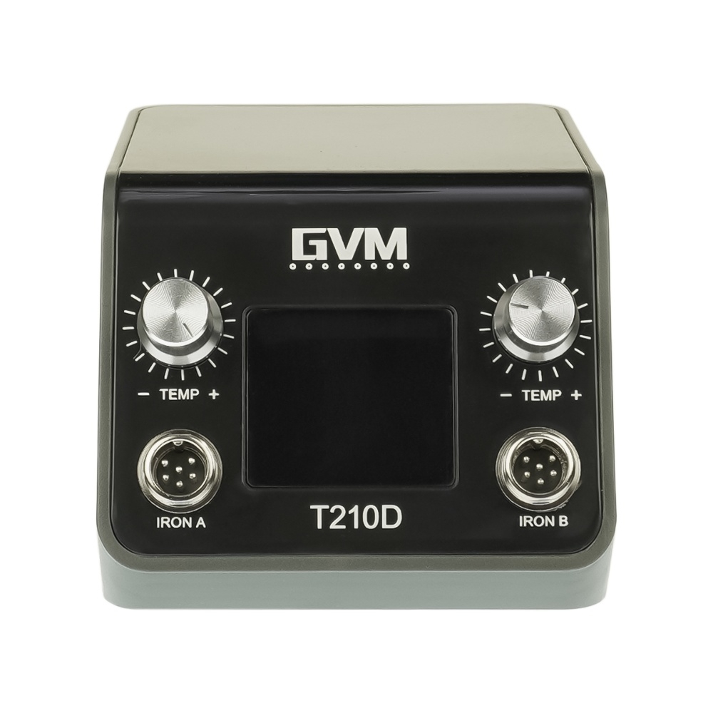 Паяльная станция прецизионная GVM T210D (2 паяльника стандарта JBC 210, 120W, 150C - 480C)