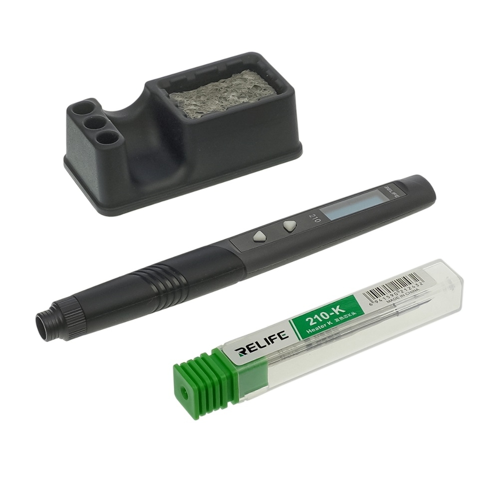 Паяльник прецизионный Relife 210, портативный с жалом стандарта JBC 210 (питание от Type-C 9-12V, 60W, регулировка t 80-420 гр С)