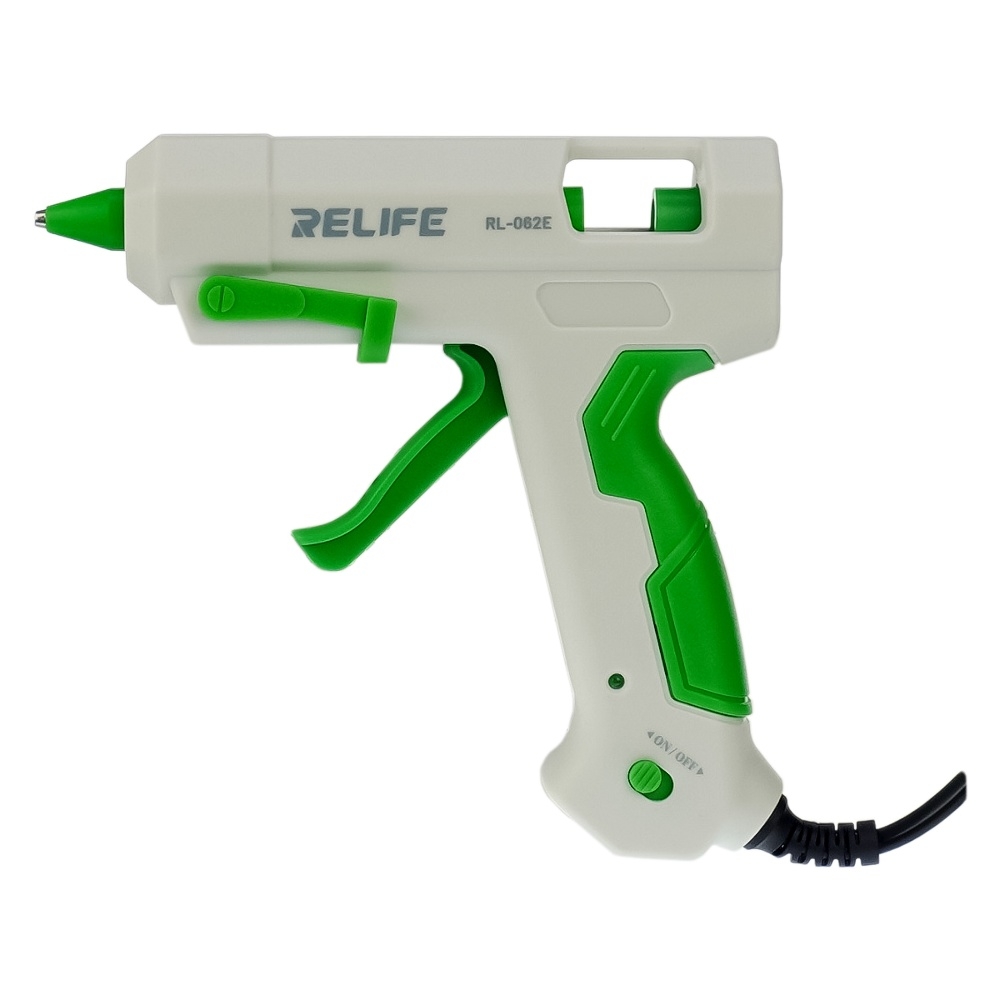 Термоклеевой пистолет Relife RL-062E со стерженями 10 шт (220V, 25W, сопло d=2mm, клей d=7mm)