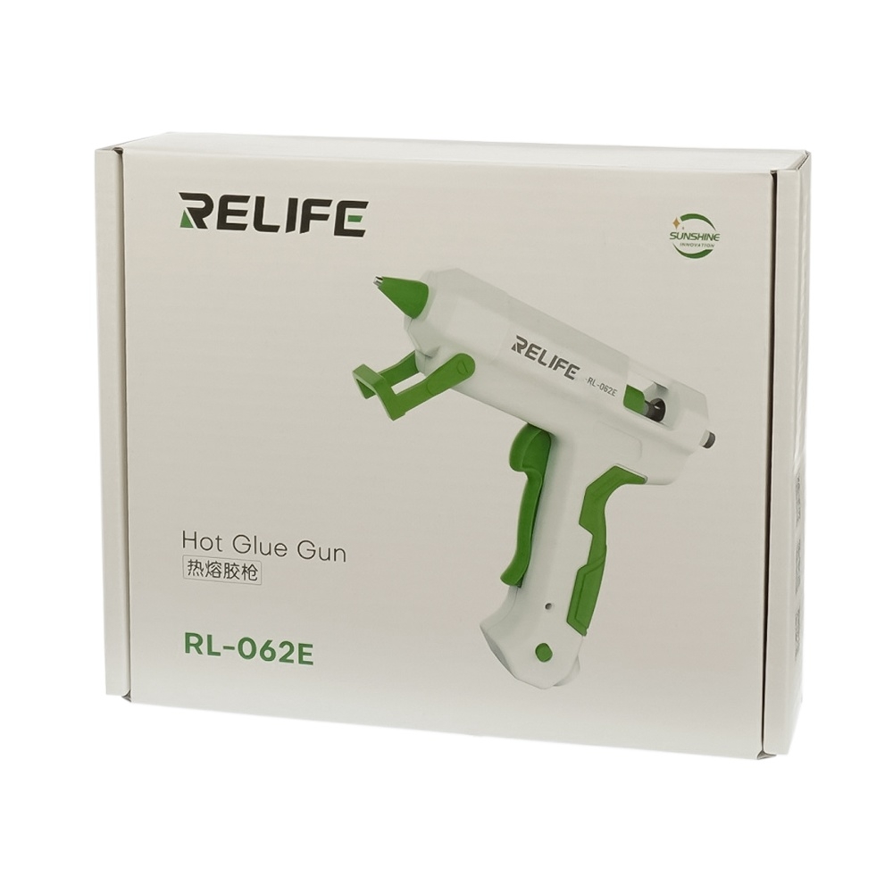 Термоклеевой пистолет Relife RL-062E со стерженями 10 шт (220V, 25W, сопло d=2mm, клей d=7mm)