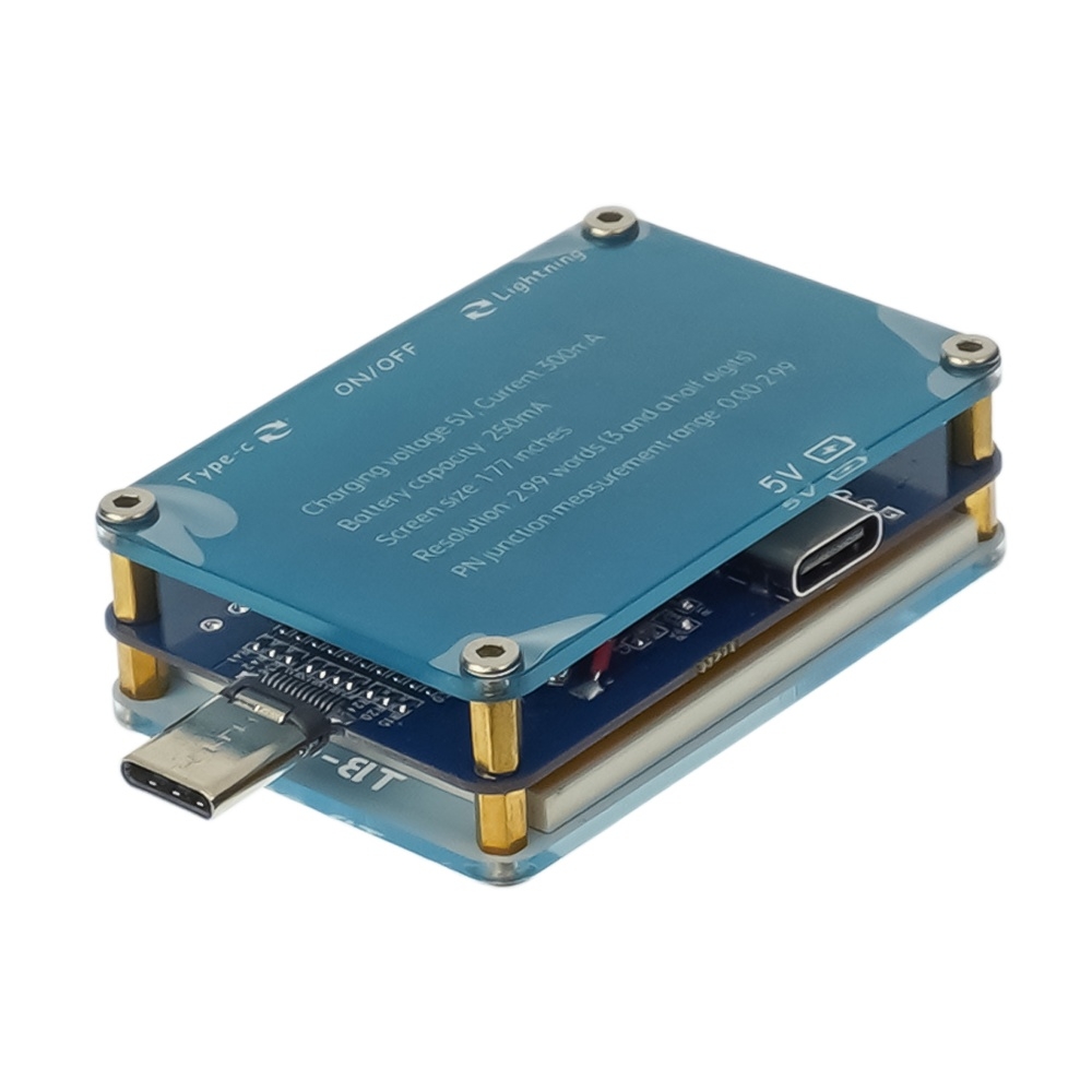 Тестер разъёмов питания Relife TB-09, Type C/ Lightning с ЖК дисплеем и встроенным АКБ